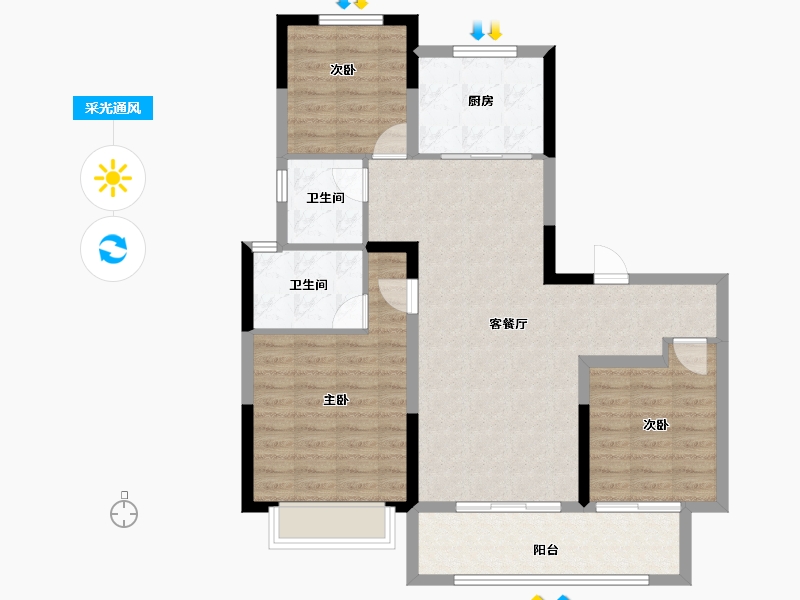 湖南省-长沙市-龙湖江与城-92.76-户型库-采光通风