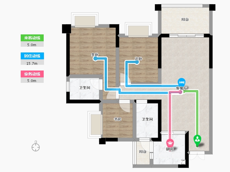 重庆-重庆市-中建御湖壹号-80.44-户型库-动静线