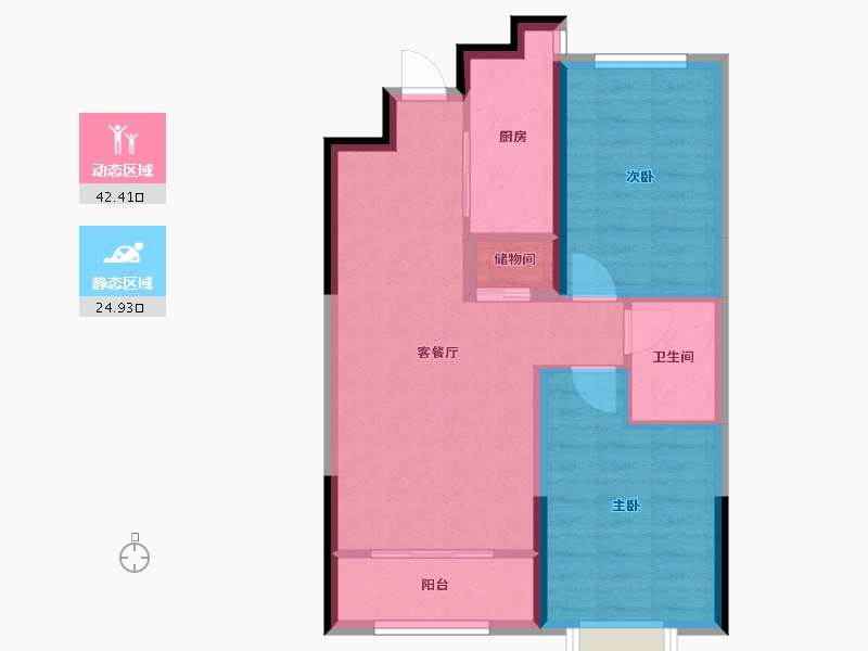 河北省-保定市-东亚朗琴园-59.92-户型库-动静分区