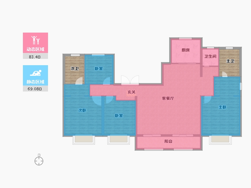 山东省-东营市-悦岛华庭-152.00-户型库-动静分区