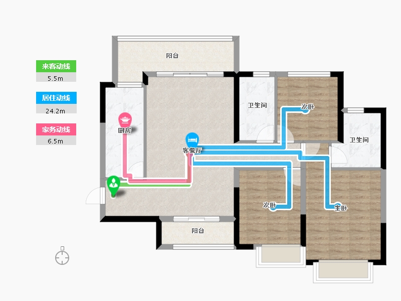 湖南省-长沙市-长沙恒大文化旅游城-97.86-户型库-动静线