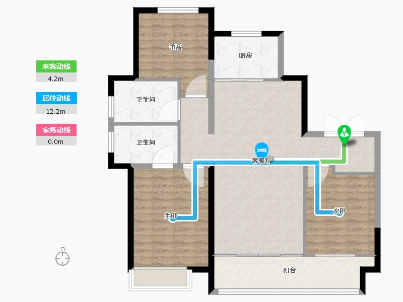 河北省-保定市-玉兰九赋-104.40-户型库-动静线