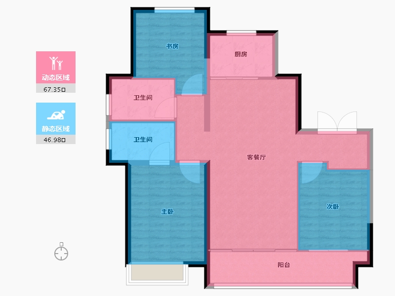 河北省-保定市-玉兰九赋-104.40-户型库-动静分区