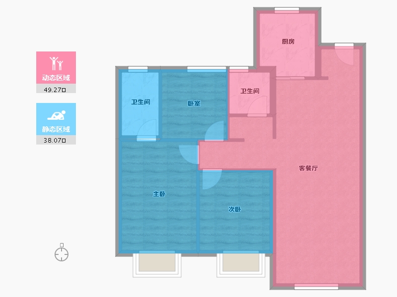 河北省-保定市-竞秀金茂悦-78.72-户型库-动静分区