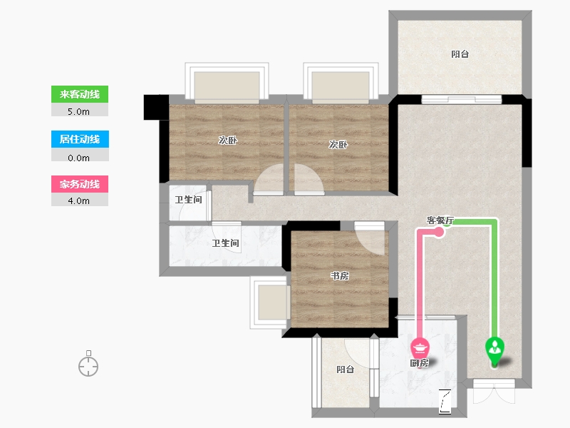 重庆-重庆市-中建御湖壹号-61.64-户型库-动静线