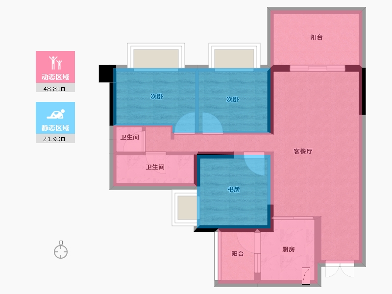 重庆-重庆市-中建御湖壹号-61.64-户型库-动静分区