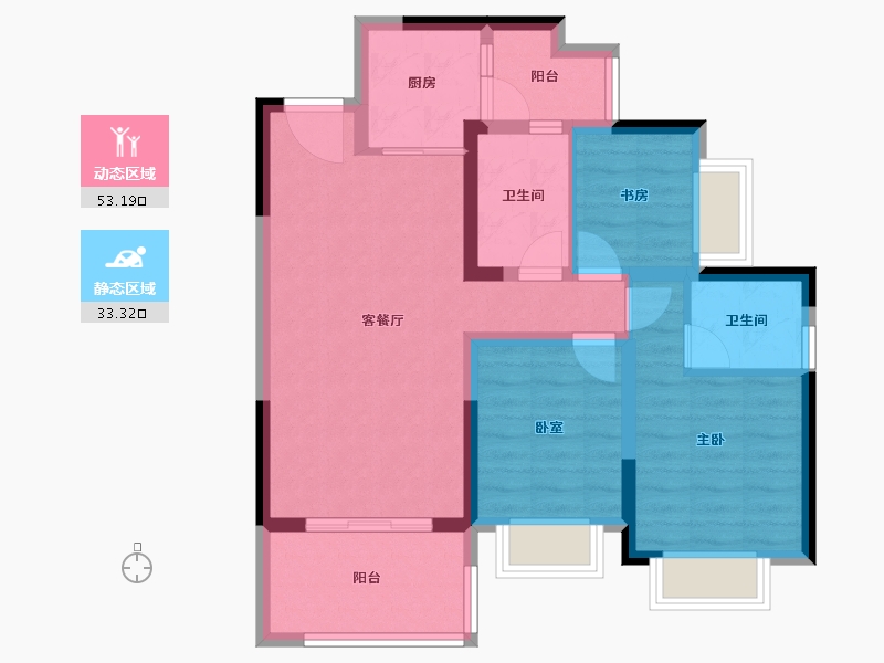 重庆-重庆市-中建御湖壹号-76.27-户型库-动静分区