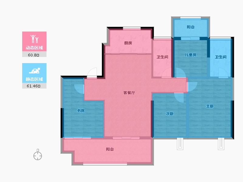 安徽省-亳州市-富力·集贤华府-110.29-户型库-动静分区