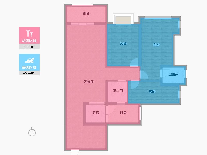 广东省-中山市-逸骏半岛-104.58-户型库-动静分区