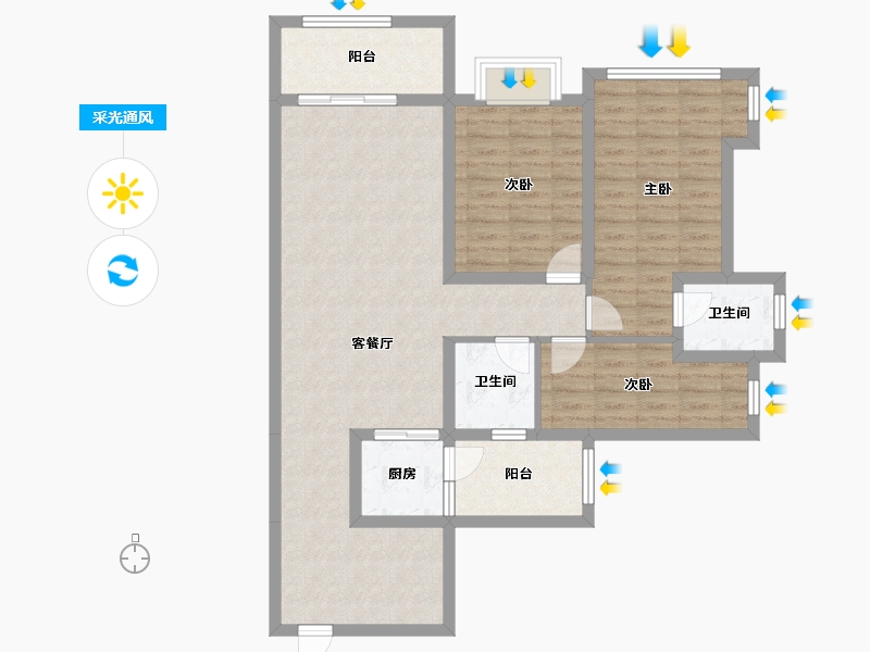 广东省-中山市-逸骏半岛-104.58-户型库-采光通风