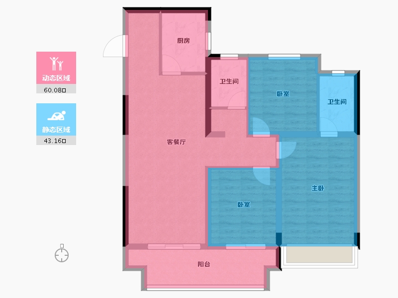 河南省-郑州市-正商博雅华庭-92.58-户型库-动静分区