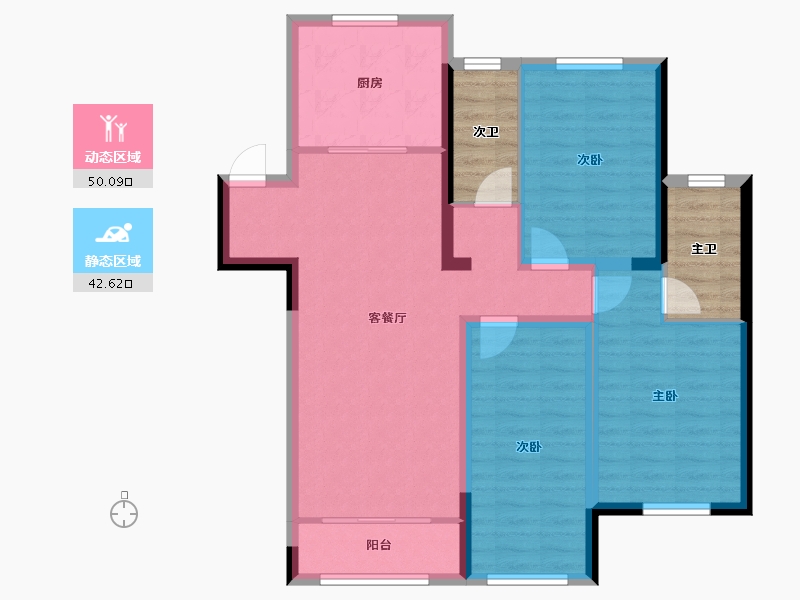 河北省-保定市-东亚朗琴园-91.73-户型库-动静分区