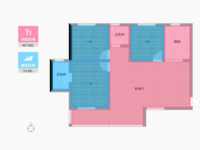 四川省-眉山市-汇宇庾上云庭-73.92-户型库-动静分区