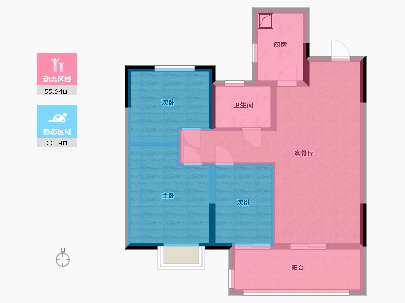 安徽省-合肥市-光明府-76.00-户型库-动静分区