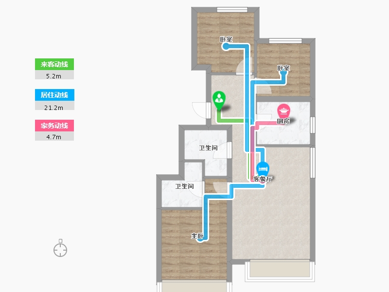 河北省-保定市-熙悦九里-66.59-户型库-动静线