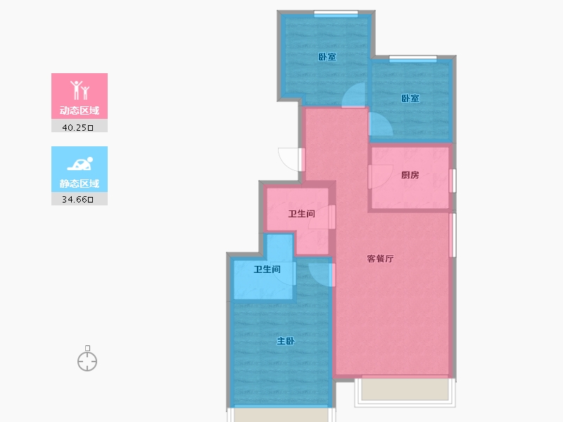 河北省-保定市-熙悦九里-66.59-户型库-动静分区