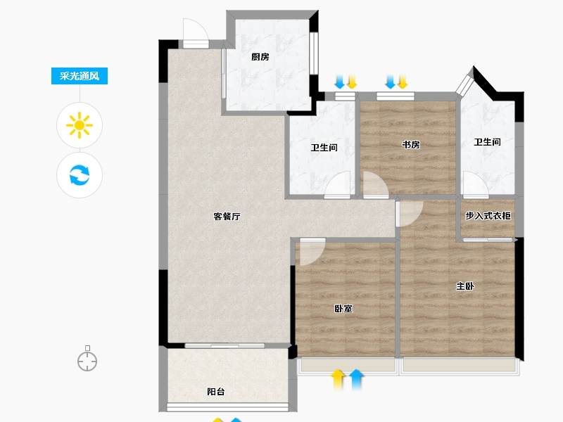 浙江省-温州市-江海云著-79.20-户型库-采光通风