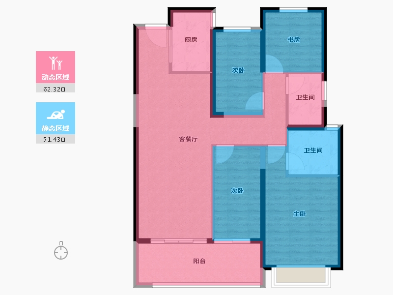 河南省-郑州市-美盛金水印-102.40-户型库-动静分区