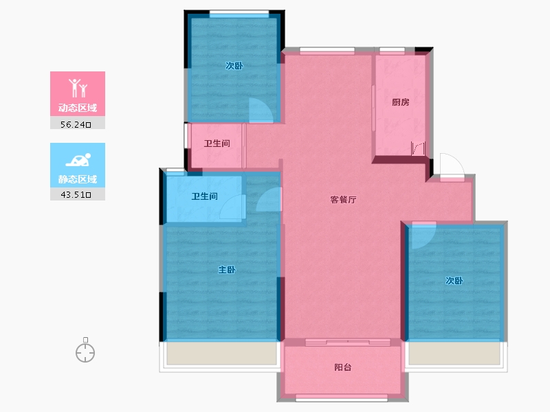 河南省-周口市-沈丘碧桂园-102.00-户型库-动静分区