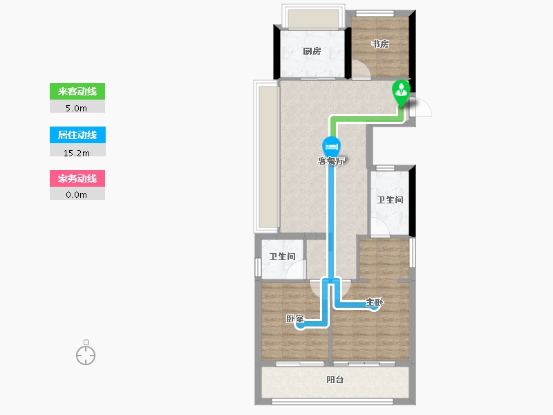 浙江省-杭州市-中天珺楠府-79.20-户型库-动静线