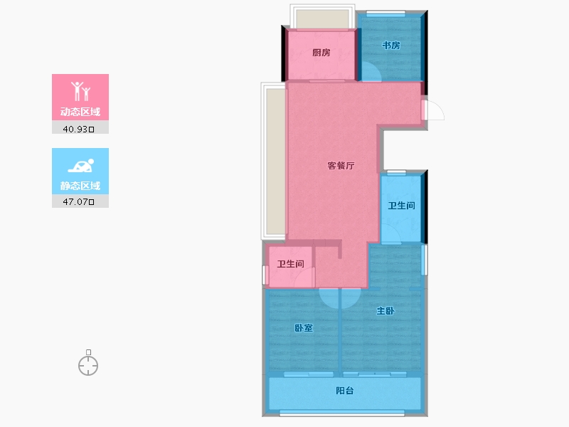 浙江省-杭州市-中天珺楠府-79.20-户型库-动静分区