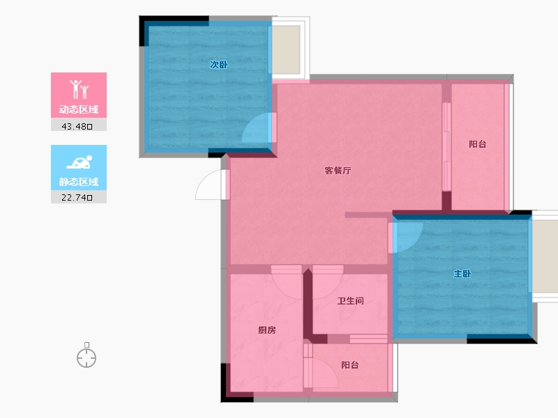 重庆-重庆市-中建御湖壹号-58.06-户型库-动静分区