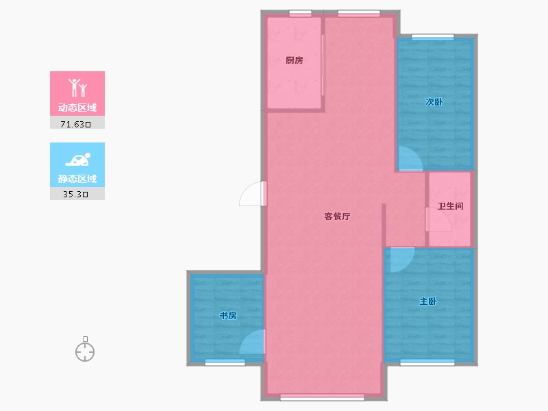 辽宁省-丹东市-蓝山溪谷-98.92-户型库-动静分区