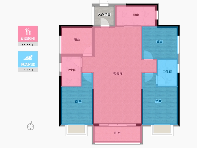 广东省-佛山市-中建壹品佛山建投誉湖-96.00-户型库-动静分区