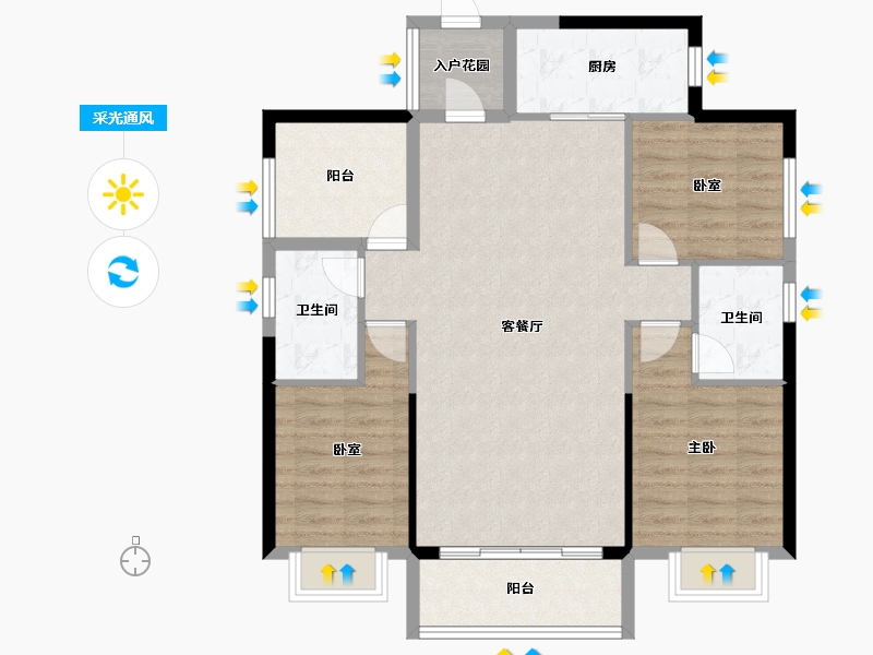 广东省-佛山市-中建壹品佛山建投誉湖-96.00-户型库-采光通风