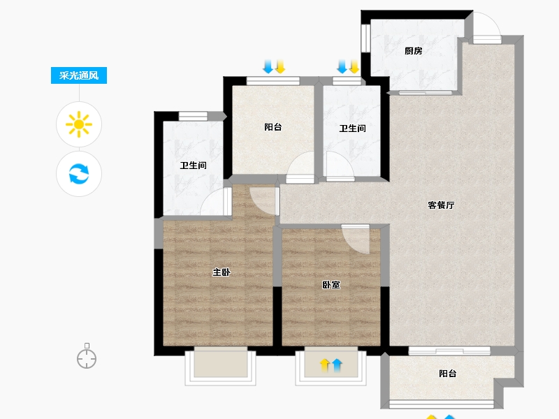 广东省-佛山市-中建壹品佛山建投誉湖-75.01-户型库-采光通风