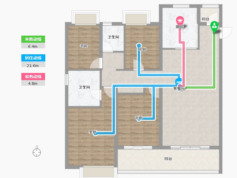 云南省-昆明市-七彩国际社区-115.67-户型库-动静线