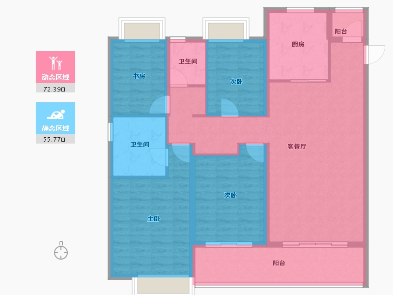 云南省-昆明市-七彩国际社区-115.67-户型库-动静分区