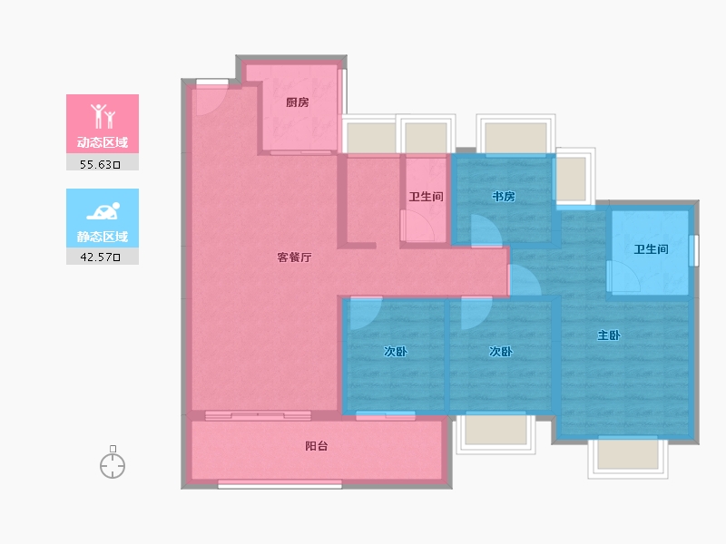 广东省-东莞市-丰泰酒店-87.57-户型库-动静分区