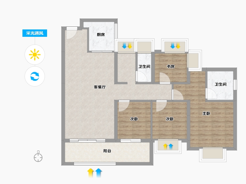 广东省-东莞市-丰泰酒店-87.57-户型库-采光通风