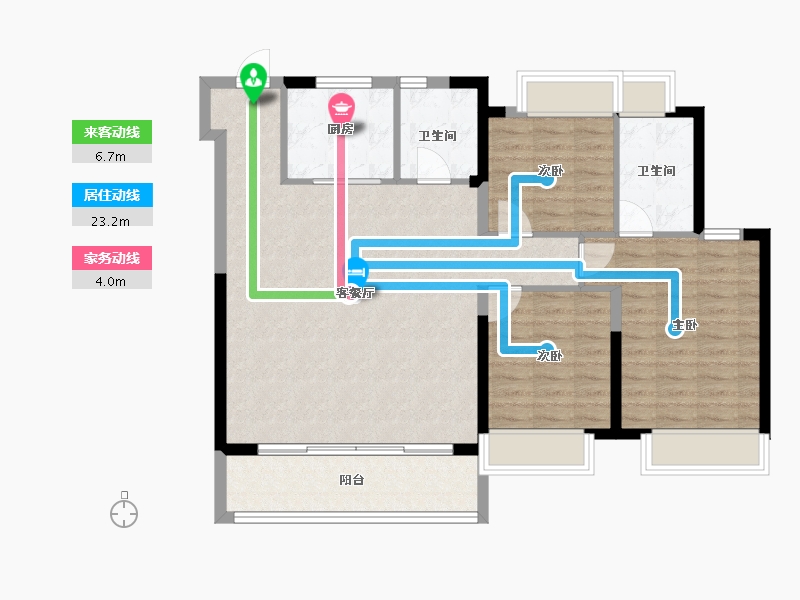 江苏省-无锡市-铂宸府-98.67-户型库-动静线