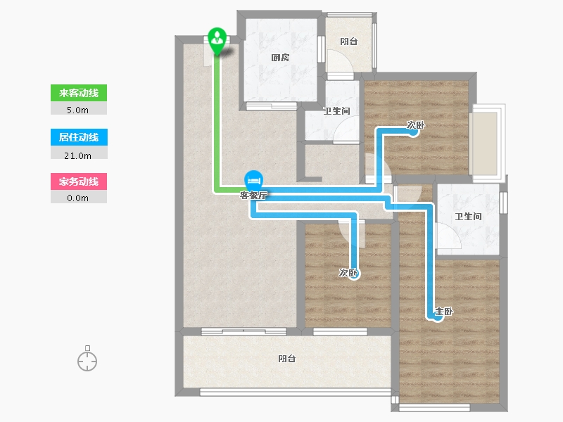 云南省-昆明市-七彩国际社区-87.86-户型库-动静线