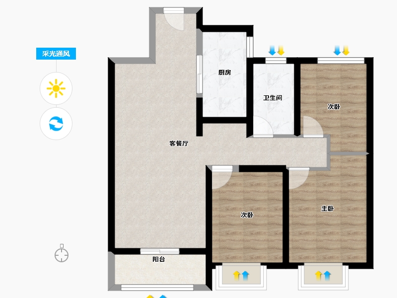 甘肃省-兰州市-兰州融创城-82.50-户型库-采光通风