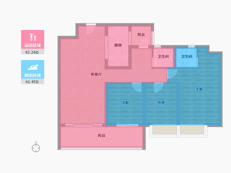 云南省-昆明市-七彩国际社区-92.52-户型库-动静分区