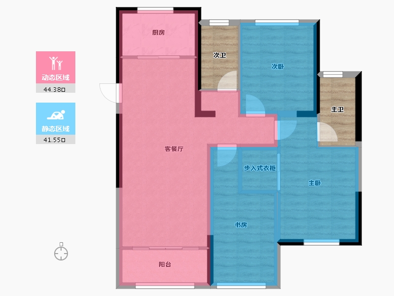 河北省-保定市-东亚朗琴园-85.16-户型库-动静分区