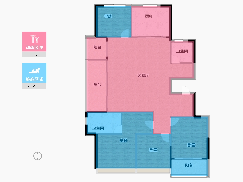 浙江省-温州市-绿城春月江澜-111.20-户型库-动静分区