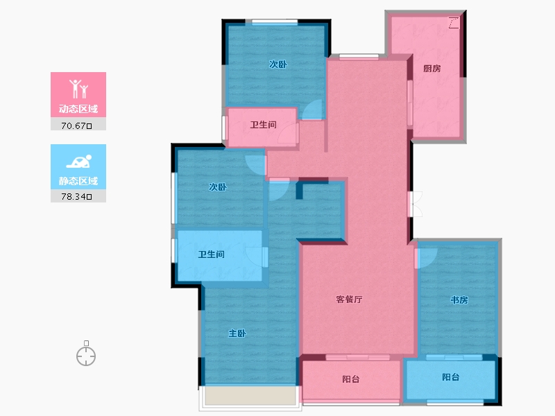 陕西省-西安市-白桦林溪-132.77-户型库-动静分区