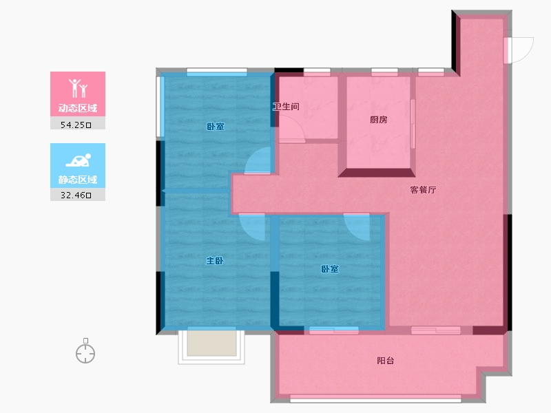 安徽省-合肥市-北麓雅院-76.80-户型库-动静分区