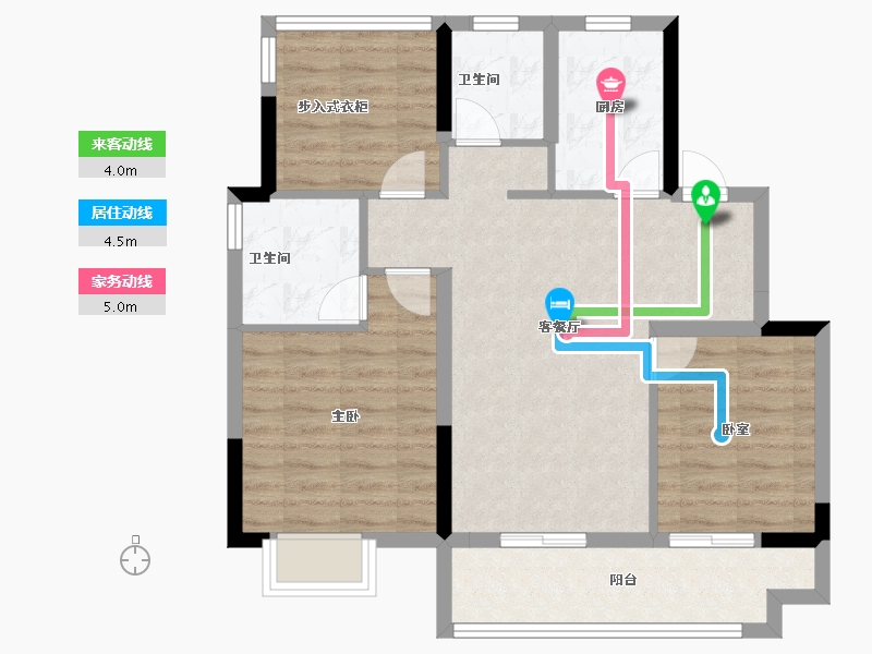 安徽省-合肥市-北麓雅院-76.00-户型库-动静线