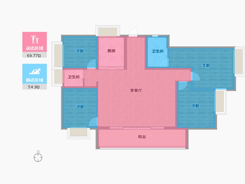 云南省-昆明市-七彩国际社区-111.85-户型库-动静分区