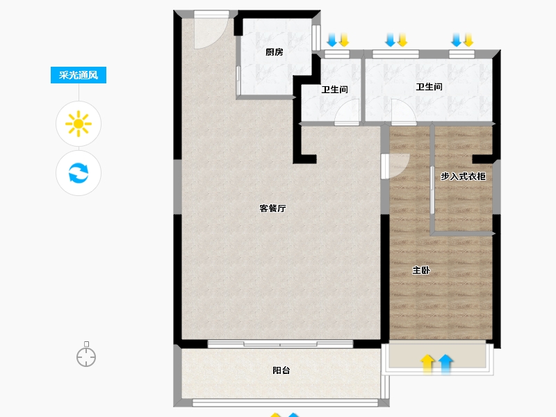 河南省-郑州市-美盛金水印-92.00-户型库-采光通风