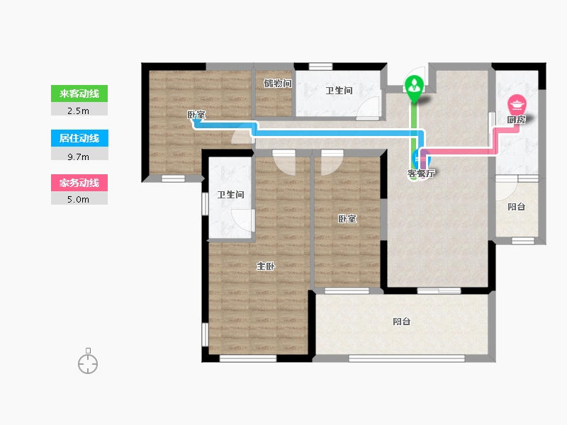 湖南省-株洲市-星合湘水湾-104.78-户型库-动静线