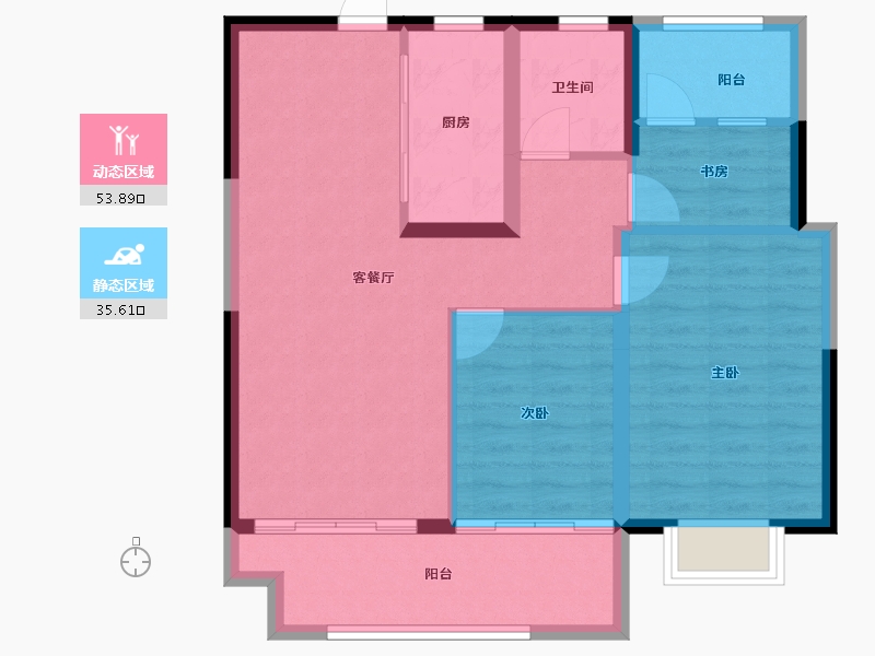 安徽省-亳州市-富力·集贤华府-80.73-户型库-动静分区