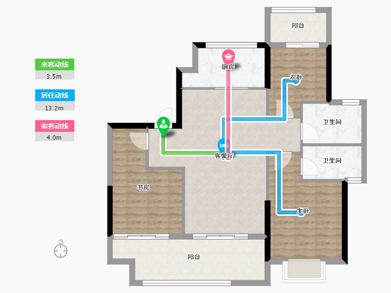 安徽省-亳州市-富力·集贤华府-95.11-户型库-动静线