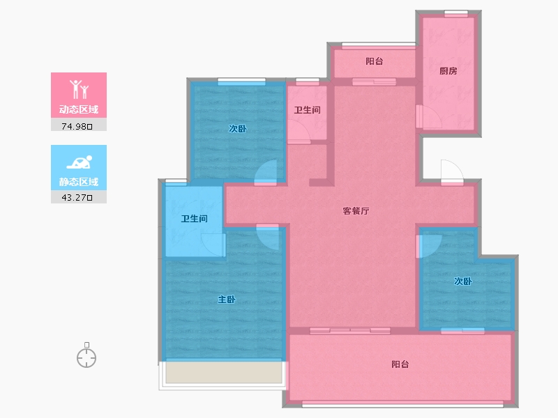 河南省-周口市-淮阳建业熙望-105.61-户型库-动静分区