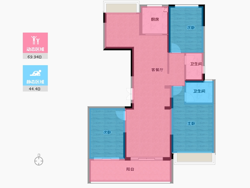 浙江省-丽水市-云和东景苑-102.43-户型库-动静分区